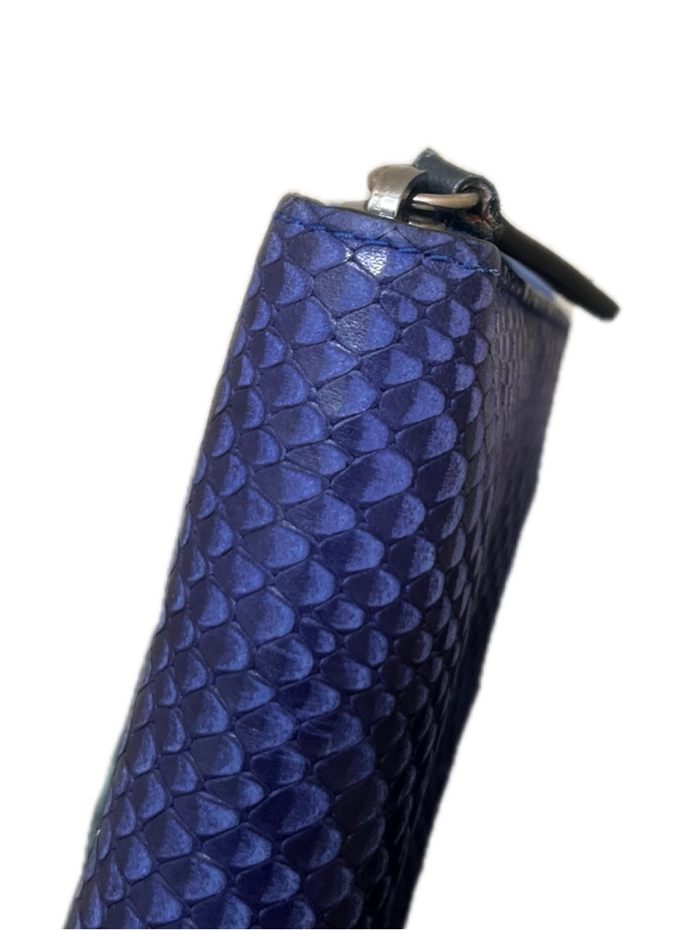 Jimmy Choo Blue Snake Embossed Continental Wallet - Picture 7 of 16